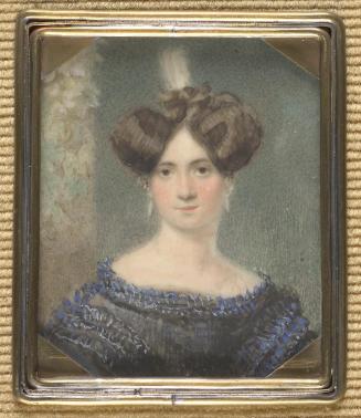 Unbekannter Künstler, Damenportrait, 1820/1840, Elfenbein, 5,9 × 4,8 cm, Schenkung Sammlung Mau ...