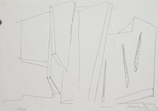 Fritz Wotruba, Skizze zu einer Architektur, 1966, Tusche mit Feder auf Papier, Blattmaße: 29,8  ...