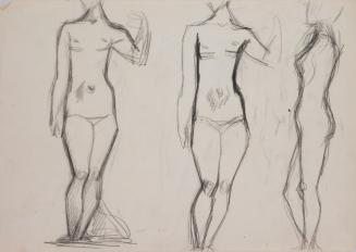 Fritz Wotruba, Drei weibliche Figuren, 1936/37, Bleistift auf Papier, Blattmaße: 29,8 × 42,2 cm ...