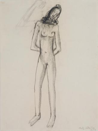 Fritz Wotruba, Weibliche Figur, 1932, Kohlenstift auf Papier, Blattmaße: 40 × 30 cm, Belvedere, ...