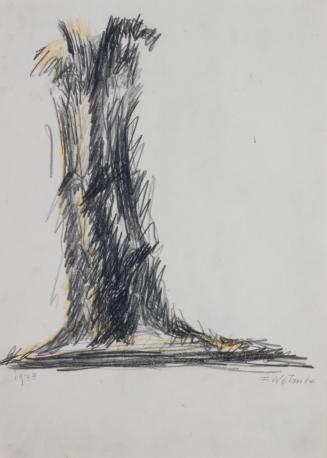 Fritz Wotruba, Figur, 1973, Bleistift und Buntstift auf Papier, Blattmaße: 34,2 × 24,2 cm, Belv ...