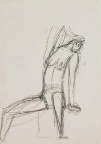 Fritz Wotruba, Zurückgelehnte weibliche Figur, undatiert, Kohlenstift auf Papier
, Blattmaße:  ...