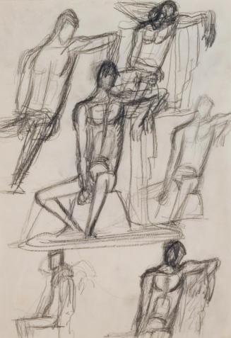 Fritz Wotruba, Mehrere Sitzende, undatiert, Bleistift auf Papier
, Blattmaße: 29,7 × 20,2 cm,  ...