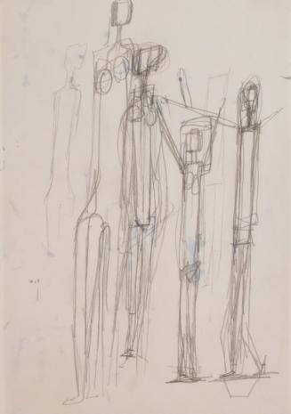 Fritz Wotruba, Figuren, undatiert, Bleistift auf Papier
, Blattmaße: 29,8 × 20,8 cm, Belvedere ...