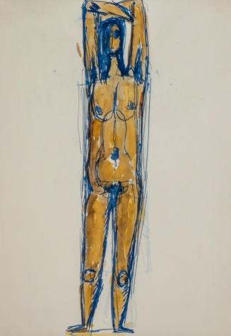 Fritz Wotruba, Stehende Figur, undatiert, Tinte mit Feder, Aquarell auf Papier
, Blattmaße: 29 ...