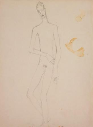 Fritz Wotruba, Männlicher Akt, undatiert, Bleistift auf Papier
, Blattmaße: 39,8 × 30 cm, Belv ...