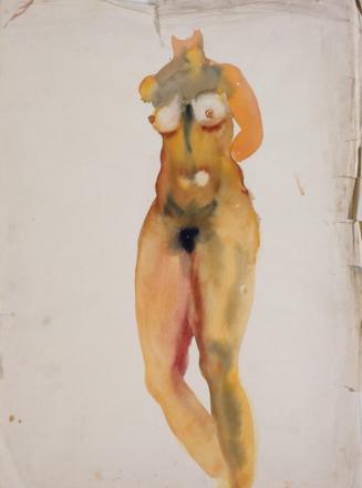 Fritz Wotruba, Weiblicher Akt, stehend, 1927, Aquarell auf Papier
, Blattmaße: 47,8 × 35,8 cm, ...