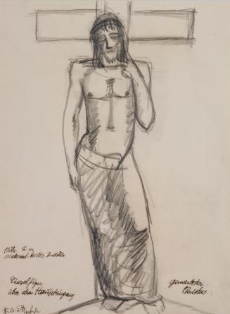 Fritz Wotruba, Christusfigur 
(Enwurf für eine skulpturale  Kirchenausstattung), 1933, Bleistif ...