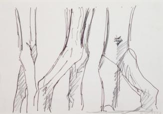 Fritz Wotruba, Drei Torsi, 1973, Bleistift, Filzstift (schwarz) auf Papier
, Blattmaße: 24,2 × ...