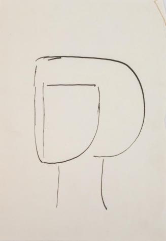 Fritz Wotruba, Kopf, undatiert, Tusche mit Feder auf Papier
, Blattmaße: 29,7 × 21 cm, Belvede ...