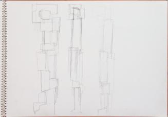 Fritz Wotruba, Drei Figuren, undatiert, Bleistift auf Papier
, Blattmaße: 23,2 × 32 cm, Belved ...