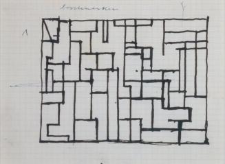 Fritz Wotruba, Entwurf für ein Eisengitter, 1963–1964, Tusche mit Feder auf Papier
, Blattmaße ...