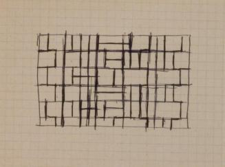 Fritz Wotruba, Entwurf für ein Eisengitter, 1963–1964, Kugelschreiber (schwarz) auf Papier
, B ...