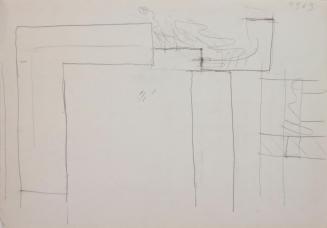 Fritz Wotruba, Architekturskizze, 1963, Bleistift auf Papier
, Blattmaße: 29,8 × 39,9 cm, Belv ...