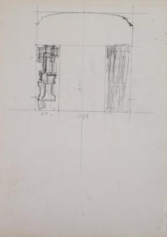 Fritz Wotruba, Entwurf für das Eingangsportal 
Haus Singerstrasse 11, 1963–1964, Bleistift auf  ...