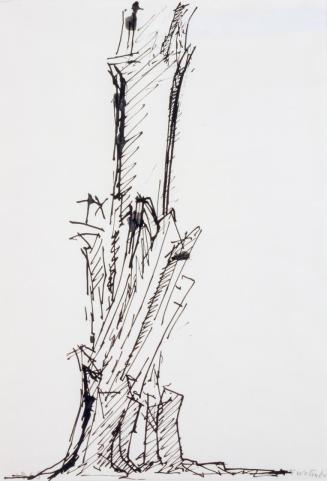 Fritz Wotruba, Figur, 1968, Tusche, Feder auf Papier, Blattmaße: 48,9 × 33,9 cm, Belvedere, Wie ...