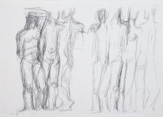 Fritz Wotruba, Zwei Figurengruppen, 1975, Bleistift auf Papier, Blattmaße: 29,6 × 42 cm, Belved ...