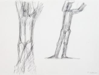 Fritz Wotruba, Zwei Figuren, um 1973, Bleistift auf Papier, Blattmaße: 30 × 40 cm, Belvedere, W ...