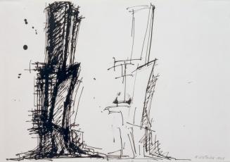 Fritz Wotruba, Zwei Figuren, 1968, Tusche, Feder auf Papier, Blattmaße: 34 × 49 cm, Belvedere,  ...