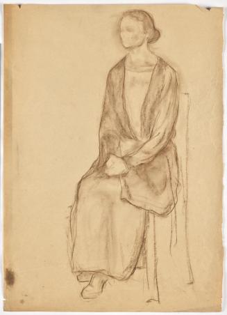 Walther Gamerith, Dame auf Stuhl sitzend, undatiert, Kreide, 63 × 45 cm, Belvedere, Wien, Inv.- ...