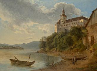 Joseph Rebell, Schloss Persenbeug gegen Nordwesten, 1827, Öl auf Leinwand, 43,5 x 59,5 cm, Belv ...