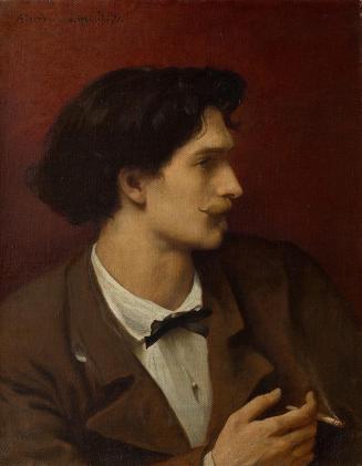 Anselm Feuerbach, Selbstbildnis mit Zigarette, 1871, Öl auf Leinwand, 62,5 × 49,5 cm, Belvedere ...