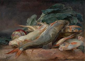 Josef Neugebauer, Stillleben mit Fischen, um 1870, Öl auf Leinwand, 27,2 x 37,5 cm, Belvedere,  ...