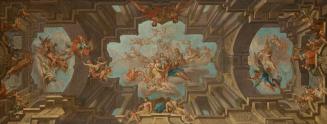 Unbekannter Künstler, Entwurf für ein Deckengemälde, 1720/1750, Öl auf Leinwand, 46 × 114,5 cm, ...