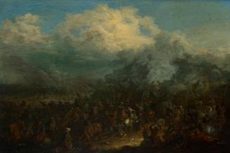 Jan Baptist van der Meiren, Reiterschlacht, um 1700, Öl auf Kupfer, 28,3 × 40,5 cm, Belvedere,  ...