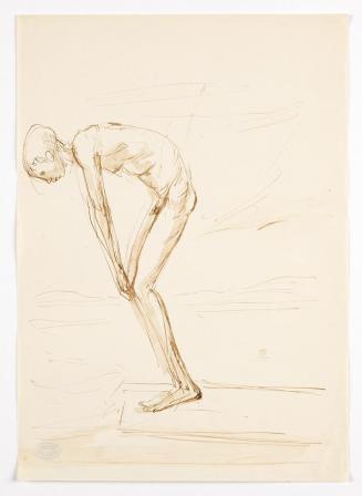 Georg Ehrlich, Knabe ins Wasser springend (?), undatiert, Papier, 29,8 x 21 cm, Belvedere, Wien ...