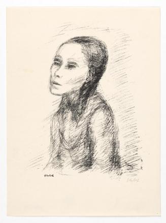 Georg Ehrlich, Frauenbildnis im Halbprofil, 1927, Radierung, Blattmaße: 25,2 × 18,7 cm, Belvede ...