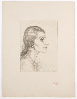 Georg Ehrlich, Frauenbildnis im Profil, um 1930, Radierung, Belvedere, Wien, Inv.-Nr. 10265/95