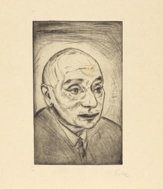 Georg Ehrlich, Herrenbildnis, um 1925, Radierung, Belvedere, Wien, Inv.-Nr. 10265/97
