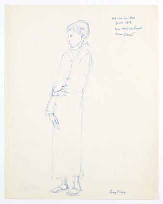 Georg Ehrlich, Bub nach dem Bad, 1958, Kugelschreiber auf Papier, Blattmaße: 27,8 × 21,9 cm, Be ...