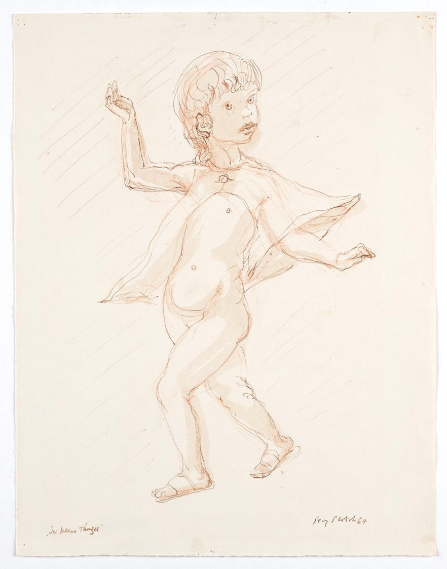 Georg Ehrlich, Der kleine Tänzer, 1964, Tusche in braun, laviert, Blattmaße: 32,3 × 24,9 cm, Be ...