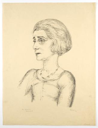 Georg Ehrlich, Porträt Frau Falkenberg, 1922, Lithografie (?), Blattmaße: 65,1 × 49,7 cm, Belve ...