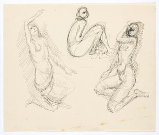Georg Ehrlich, Drei Frauenakte, undatiert, Tusche auf Papier, Blattmaße: 20,7 × 24,7 cm, Belved ...