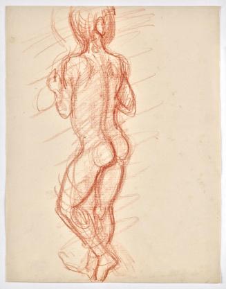 Georg Ehrlich, Rückenakt eines Knaben, undatiert, Rötel auf Papier, Blattmaße: 31,4 × 24,4 cm,  ...