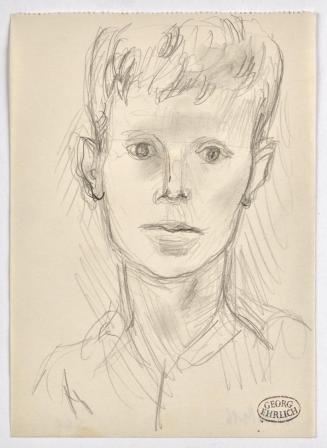 Georg Ehrlich, Knabenporträt en face, undatiert, Bleistift auf Papier, Blattmaße: 17,8 × 12 cm, ...
