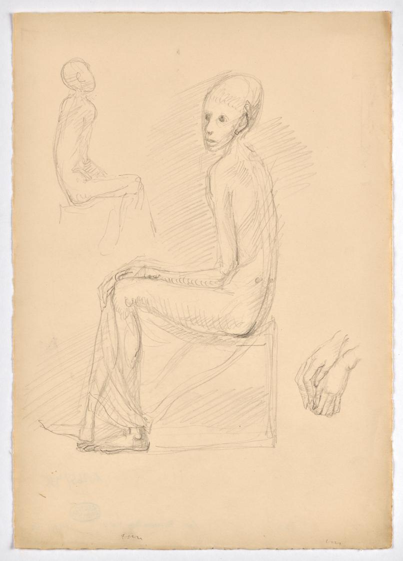 Georg Ehrlich, Flüchtlingsjunge, 1947/1948, Bleistift auf Papier, Blattmaße: 29,7 × 20,9 cm, Be ...