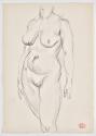 Georg Ehrlich, Weiblicher Akt, undatiert, Kugelschreiber auf Papier, Blattmaße: 29,7 × 20,9 cm, ...