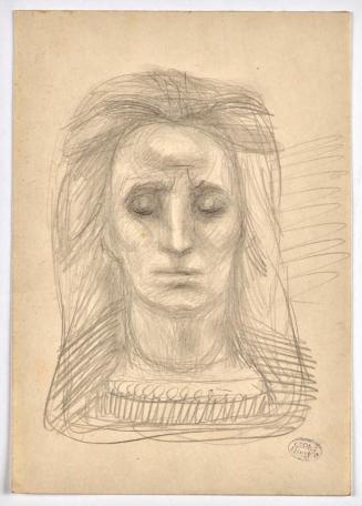 Georg Ehrlich, Frauenbüste, undatiert, Bleistift auf Papier, Blattmaße: 24,1 × 16,9 cm, Belvede ...