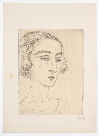 Georg Ehrlich, Bildnis einer jungen Frau im Halbprofil, 1923, Radierung auf Papier, Belvedere,  ...