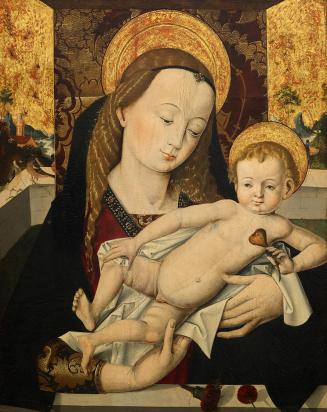 Madonna mit Kind, um 1490, Malerei auf Zirbenholz, 55 x 43,5 cm, Belvedere, Wien, Inv.-Nr. 4954