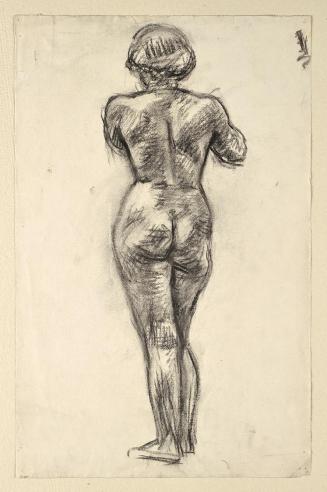 Walther Gamerith, Weiblicher Rückenakt, undatiert, Kohle auf Papier, 48,5 x 31 cm, Belvedere, W ...
