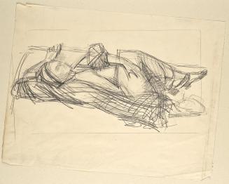 Walther Gamerith, Grete Gamerith auf Couch, undatiert, Bleistift auf Papier, 38,5 x 50,5 cm, Be ...