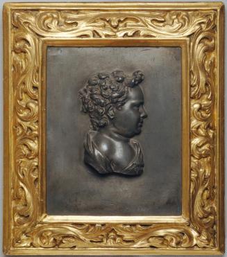 Unbekannter Künstler, Brustbild eines Knaben, um 1750/1800, Blei, 25 x 20 cm, Belvedere, Wien,  ...