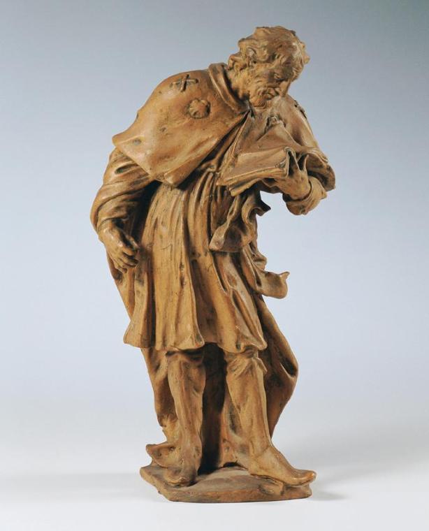 Giuvanni Giuliani, Der heilige Jacobus Maior, um 1700, Terrakotta, H: 24 cm, Belvedere, Wien, I ...