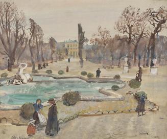 Oskar Laske, Schönbrunn, um 1920, Aquarell, Belvedere, Wien, Inv.-Nr. 11996