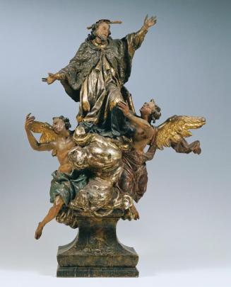 Unbekannter Künstler, Apotheose des heiligen Johannes von Nepomuk, 18. Jahrhundert, Holz, gefas ...